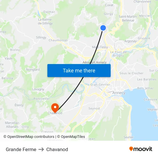 Grande Ferme to Chavanod map