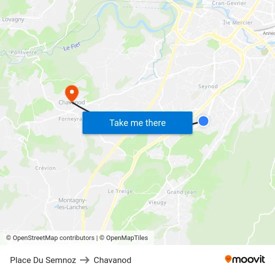 Place Du Semnoz to Chavanod map