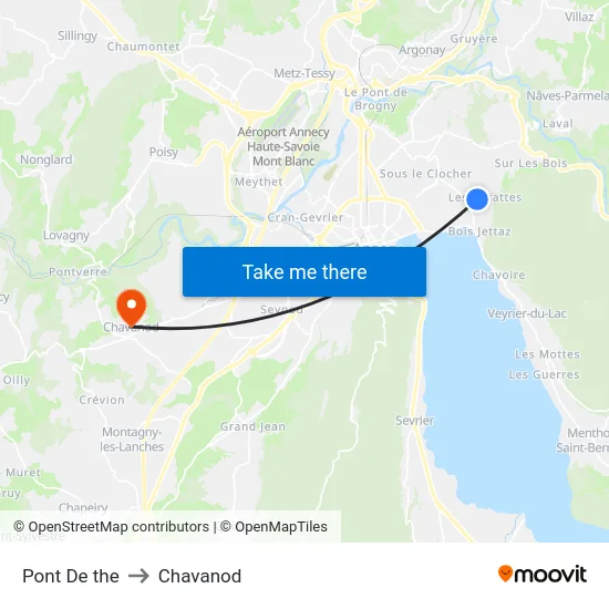 Pont De the to Chavanod map