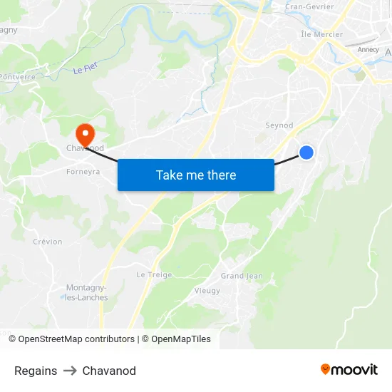 Regains to Chavanod map