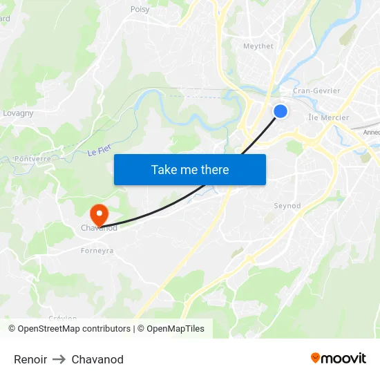 Renoir to Chavanod map