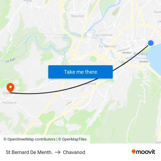 St Bernard De Menth. to Chavanod map