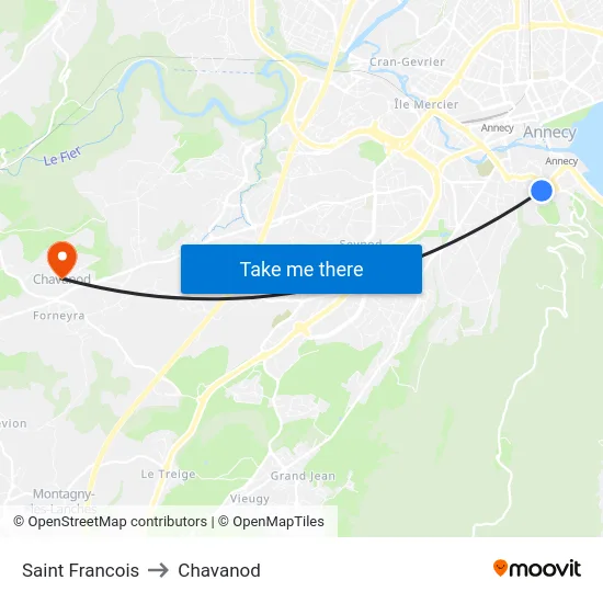 Saint Francois to Chavanod map