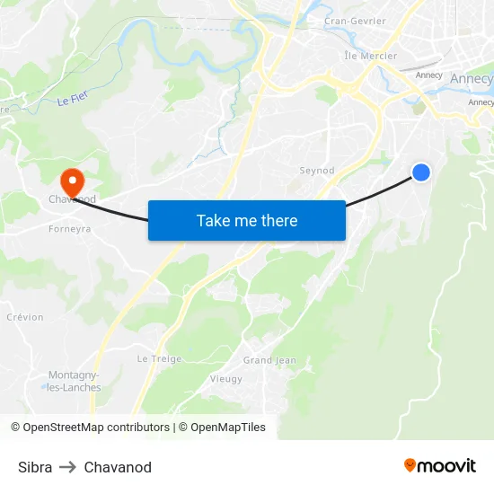 Sibra to Chavanod map