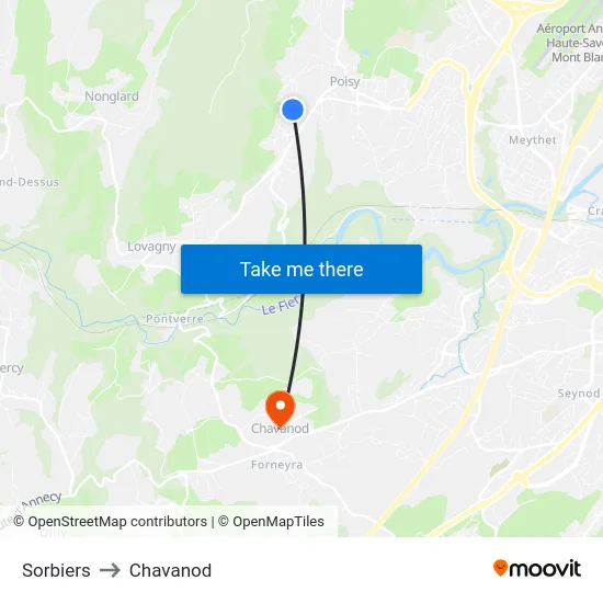 Sorbiers to Chavanod map