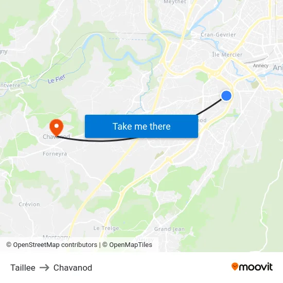 Taillee to Chavanod map