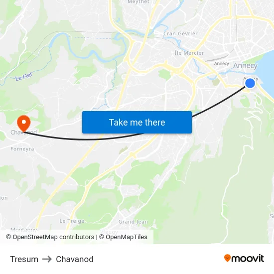 Tresum to Chavanod map