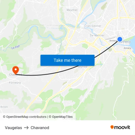 Vaugelas to Chavanod map