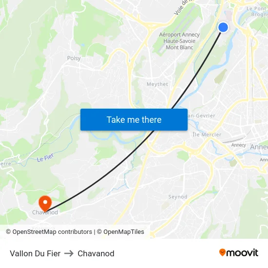 Vallon Du Fier to Chavanod map