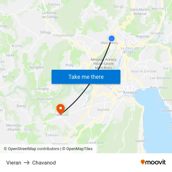 Vieran to Chavanod map