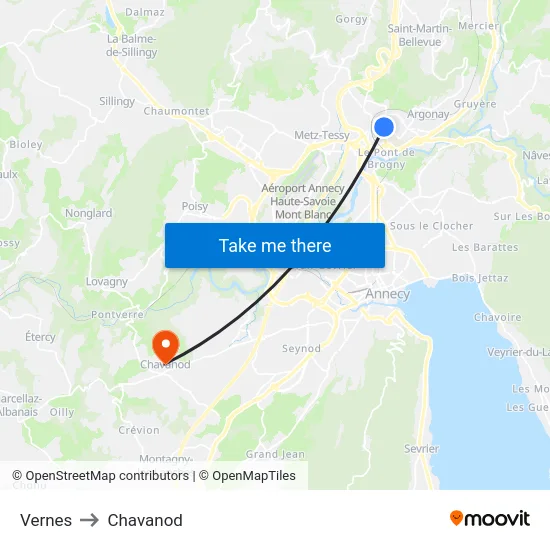 Vernes to Chavanod map