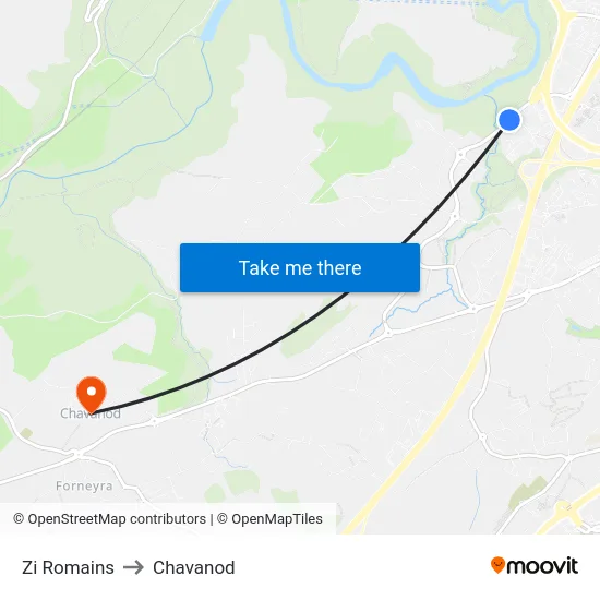 Zi Romains to Chavanod map