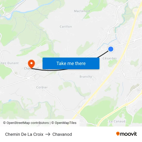 Chemin De La Croix to Chavanod map