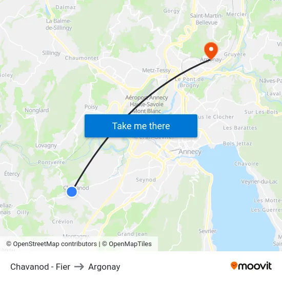 Chavanod - Fier to Argonay map