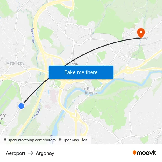 Aeroport to Argonay map