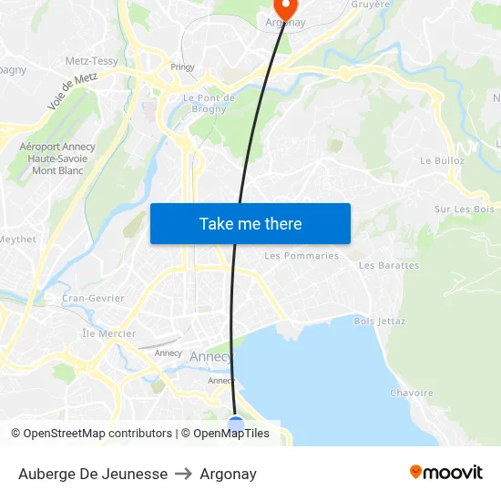 Auberge De Jeunesse to Argonay map