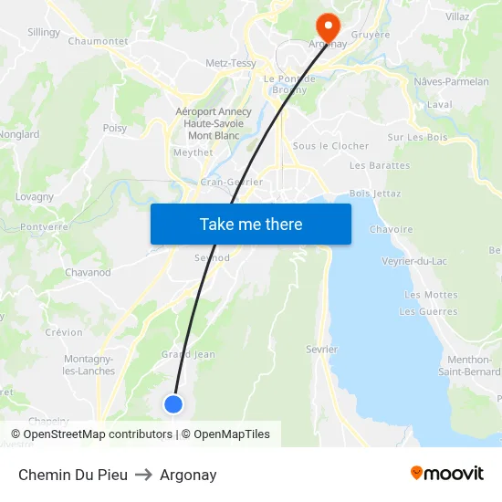 Chemin Du Pieu to Argonay map