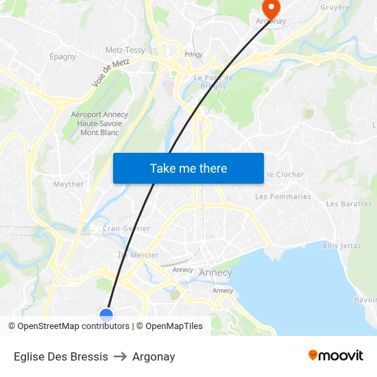 Eglise Des Bressis to Argonay map