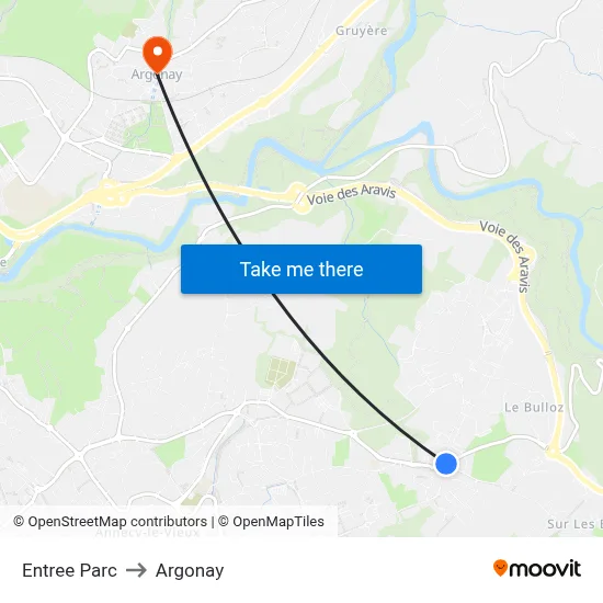 Entree Parc to Argonay map