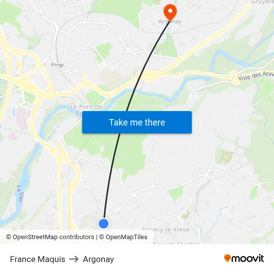 France Maquis to Argonay map