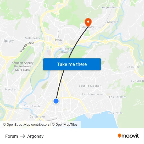 Forum to Argonay map