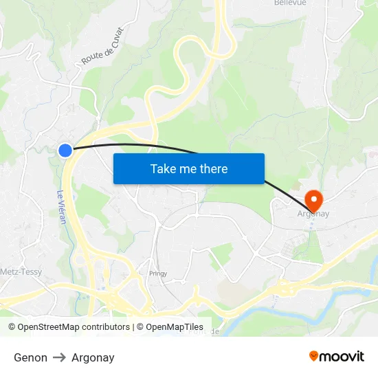 Genon to Argonay map