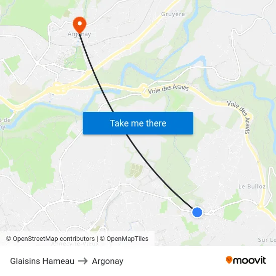 Glaisins Hameau to Argonay map