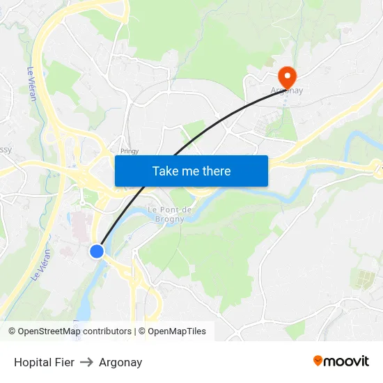 Hopital Fier to Argonay map