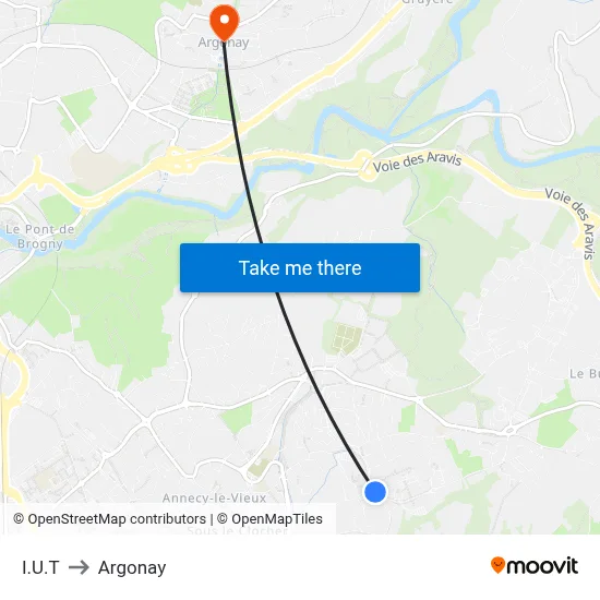 I.U.T to Argonay map