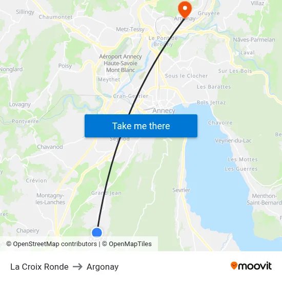 La Croix Ronde to Argonay map