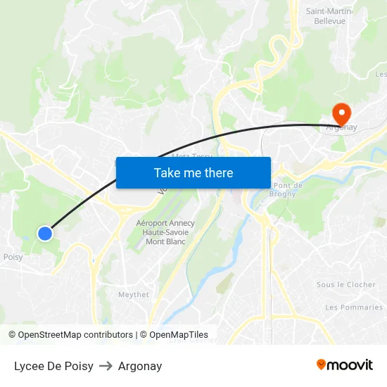 Lycee De Poisy to Argonay map