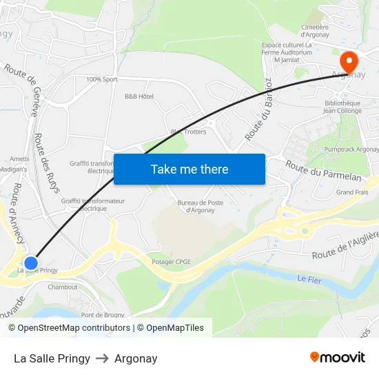 La Salle Pringy to Argonay map
