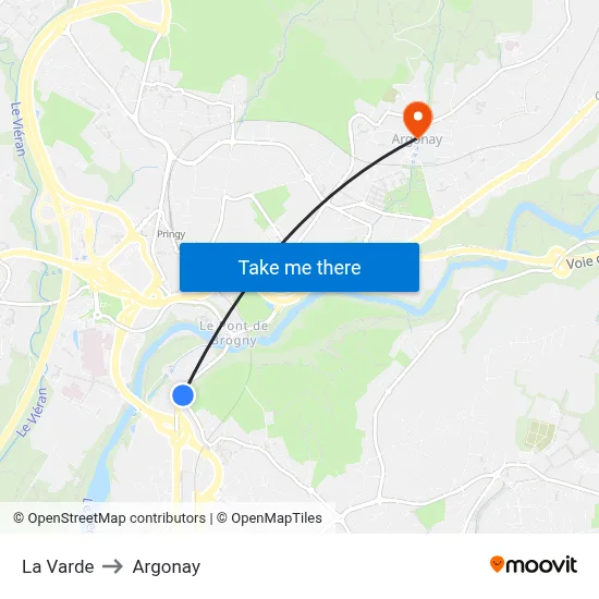 La Varde to Argonay map