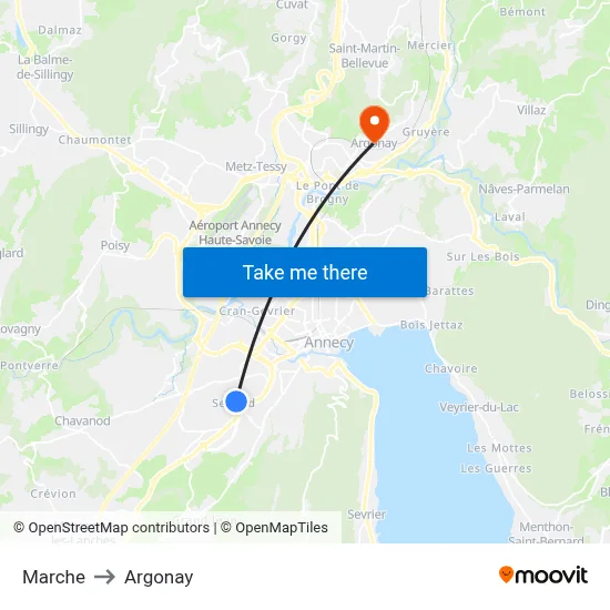 Marche to Argonay map