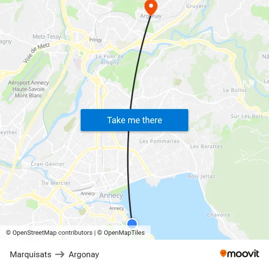 Marquisats to Argonay map