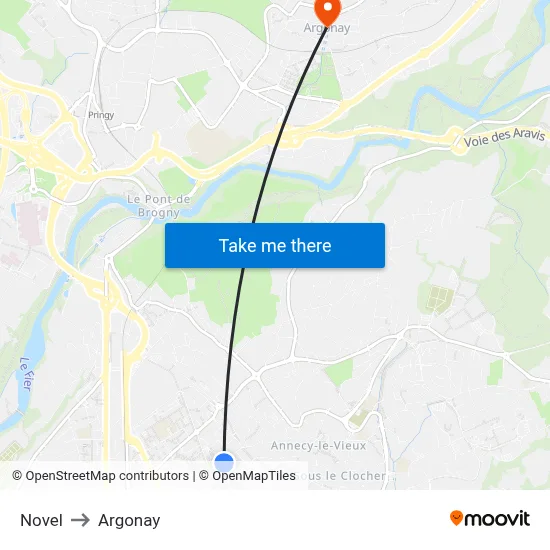 Novel to Argonay map