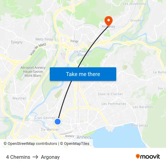 4 Chemins to Argonay map