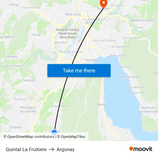 Quintal La Fruitiere to Argonay map