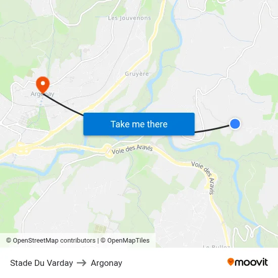 Stade Du Varday to Argonay map