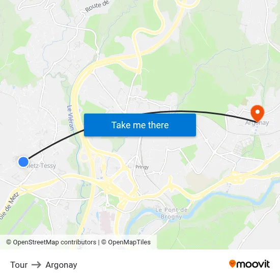 Tour to Argonay map