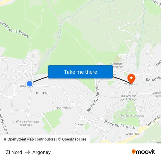 Zi Nord to Argonay map