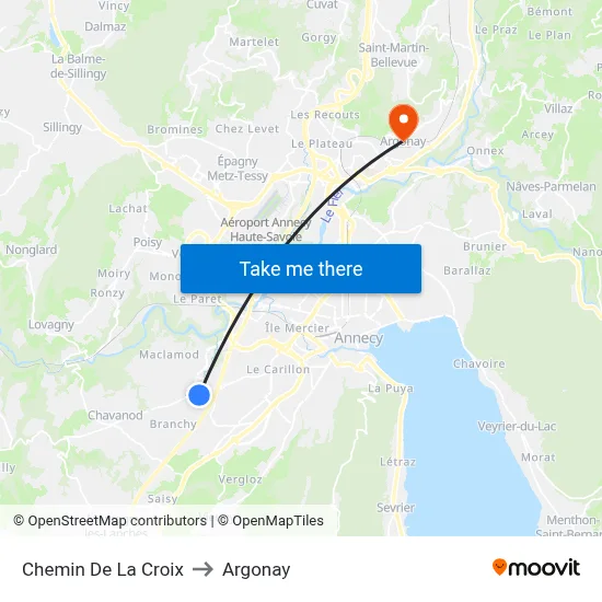 Chemin De La Croix to Argonay map