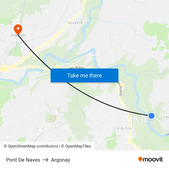 Pont De Naves to Argonay map