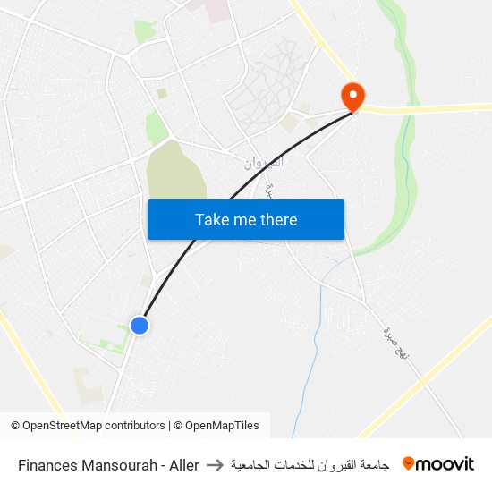 Finances Mansourah - Aller to جامعة القيروان للخدمات الجامعية map