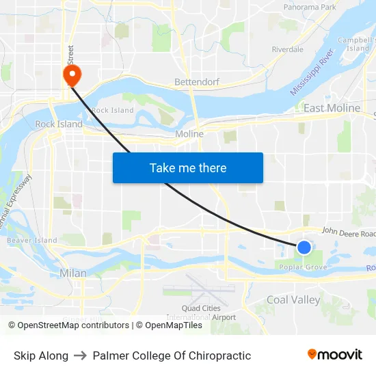 Skip Along to Palmer College Of Chiropractic map