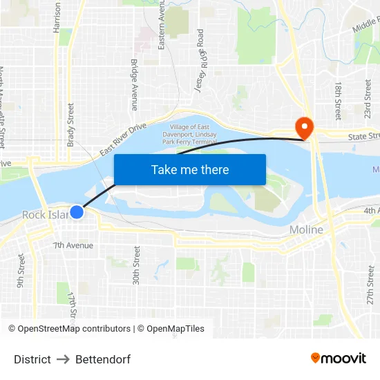 District to Bettendorf map