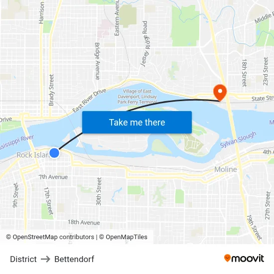 District to Bettendorf map