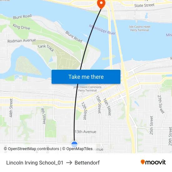 Lincoln Irving School_01 to Bettendorf map
