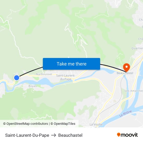 Saint-Laurent-Du-Pape to Beauchastel map