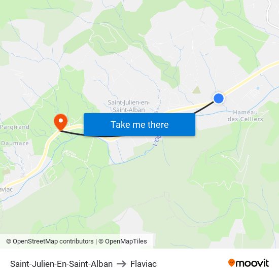 Saint-Julien-En-Saint-Alban to Flaviac map